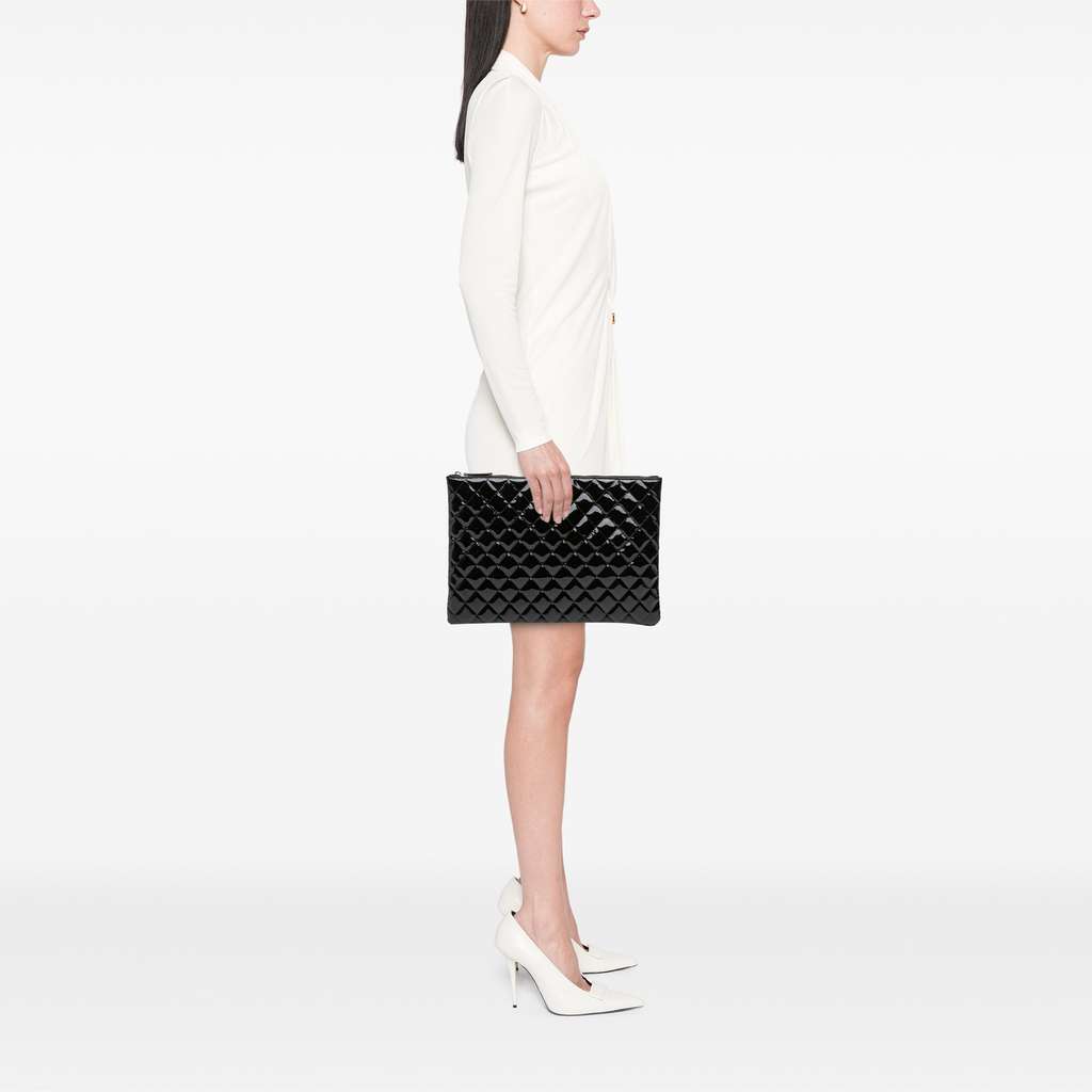 Chanel Large Quilted Patent O Case Clutch - Image 12
