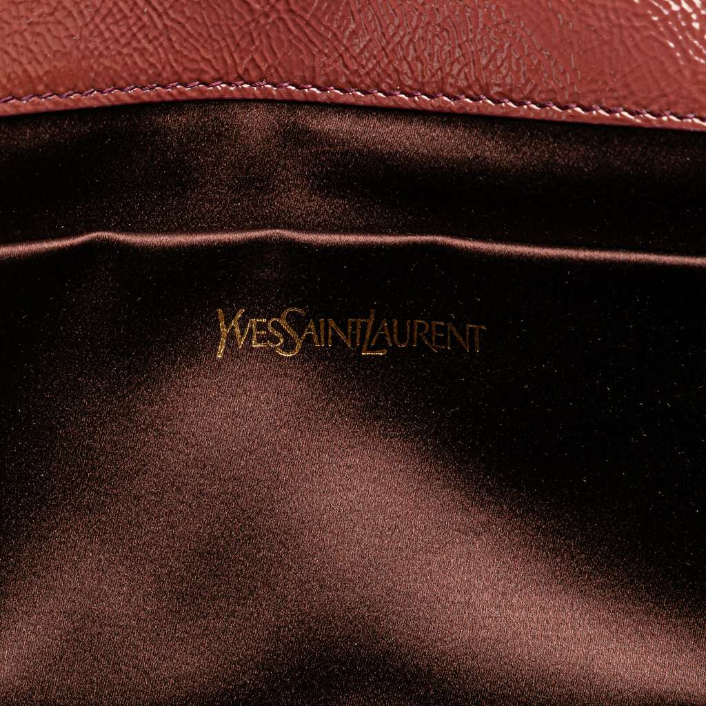 Saint Laurent Large Textured Patent Monogram Belle De Jour Clutch - Side view