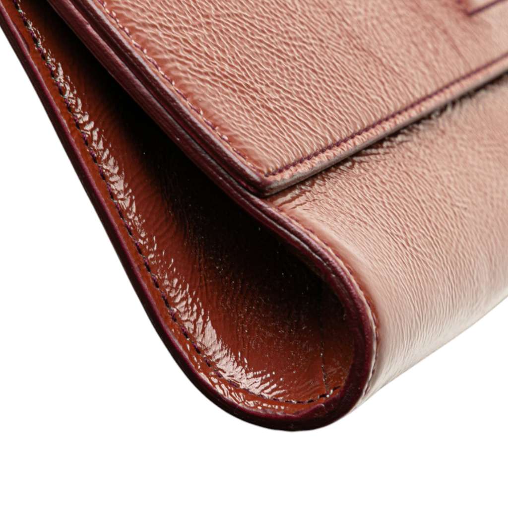 Saint Laurent Large Textured Patent Monogram Belle De Jour Clutch - Image 10