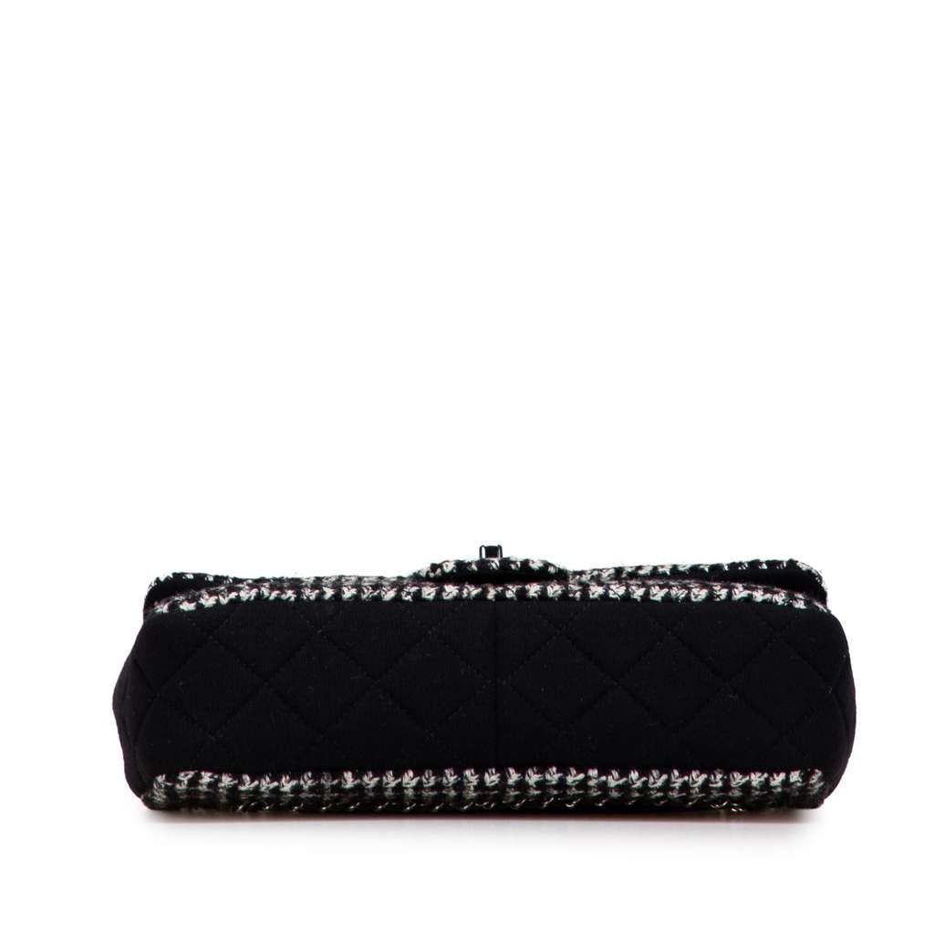 Chanel Medium Quilted Jersey and Tweed Chain Flap - 3