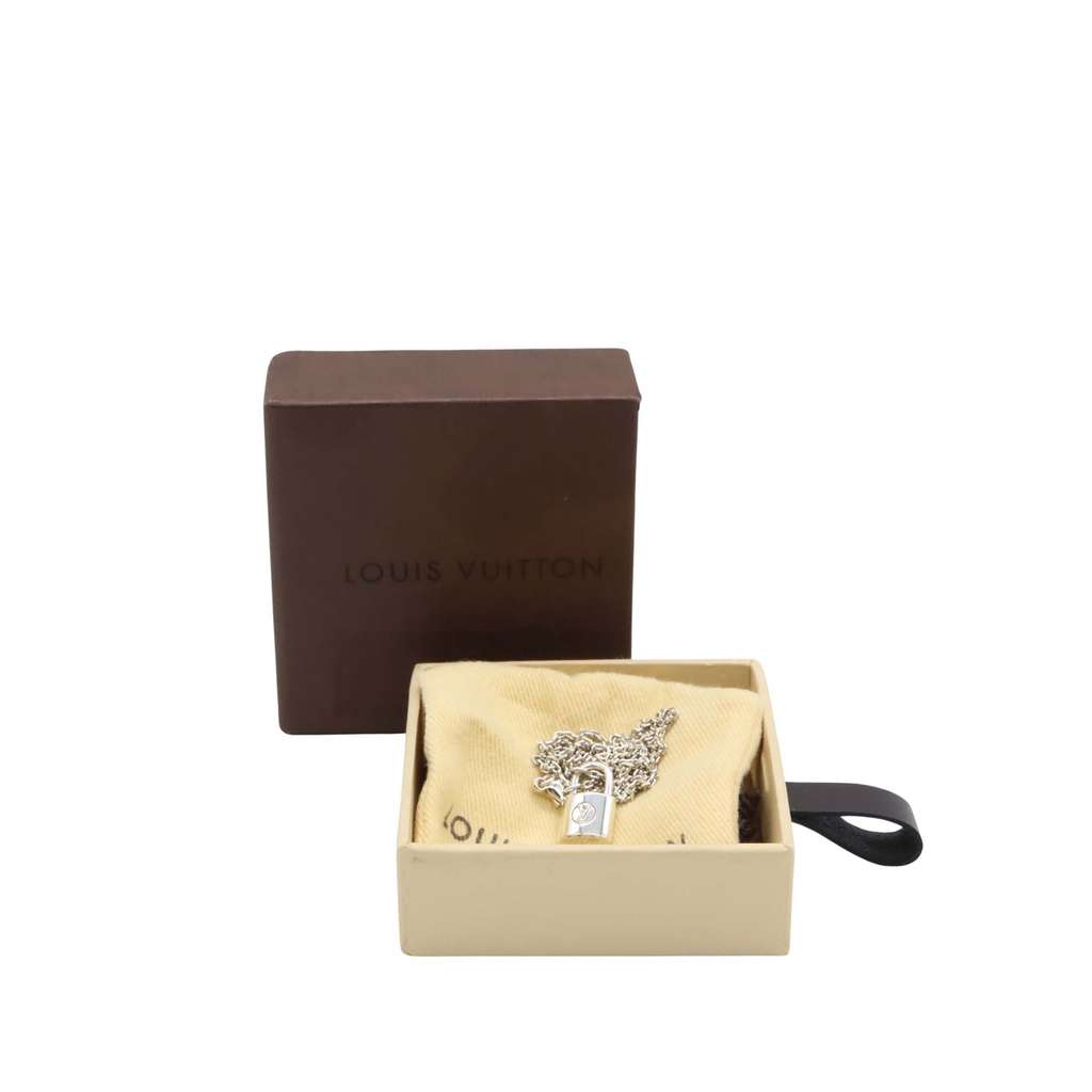 Louis Vuitton Sterling Silver Lockit Pendant Necklace - Side view