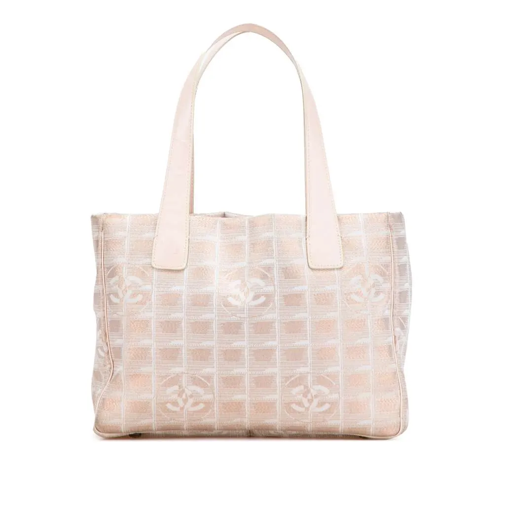 Chanel New Travel Line Nylon Tote Brown Good - Front View