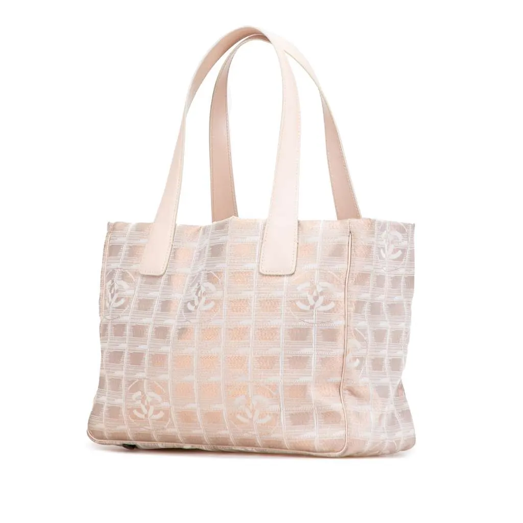 Chanel New Travel Line Nylon Tote Brown Good - Back View