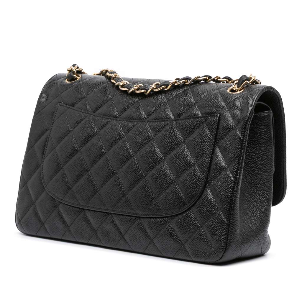 Chanel Jumbo Classic Caviar Double Flap - Back view