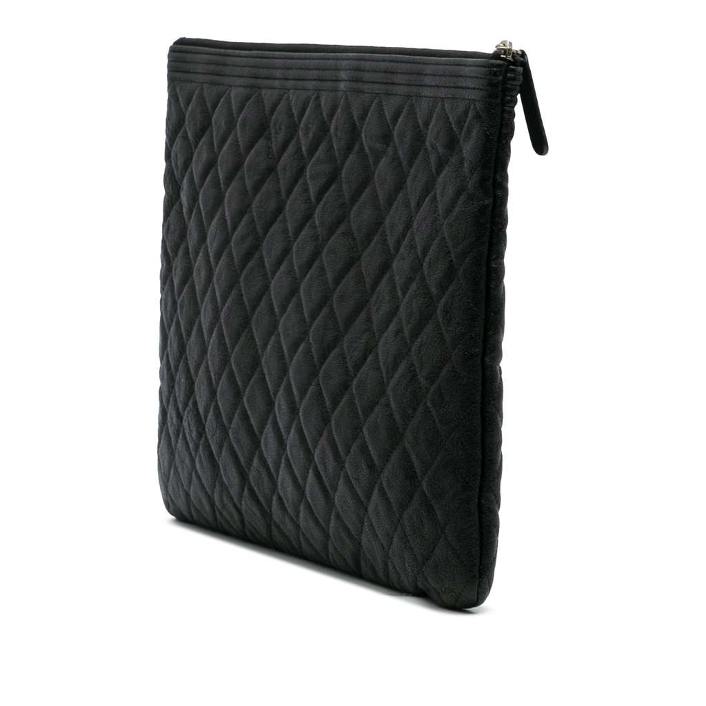 Chanel Large Lambskin Boy O Case Clutch - Back view