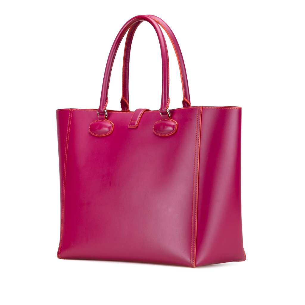 Loewe Leather Perforated Anagram Leo Tote - Back view