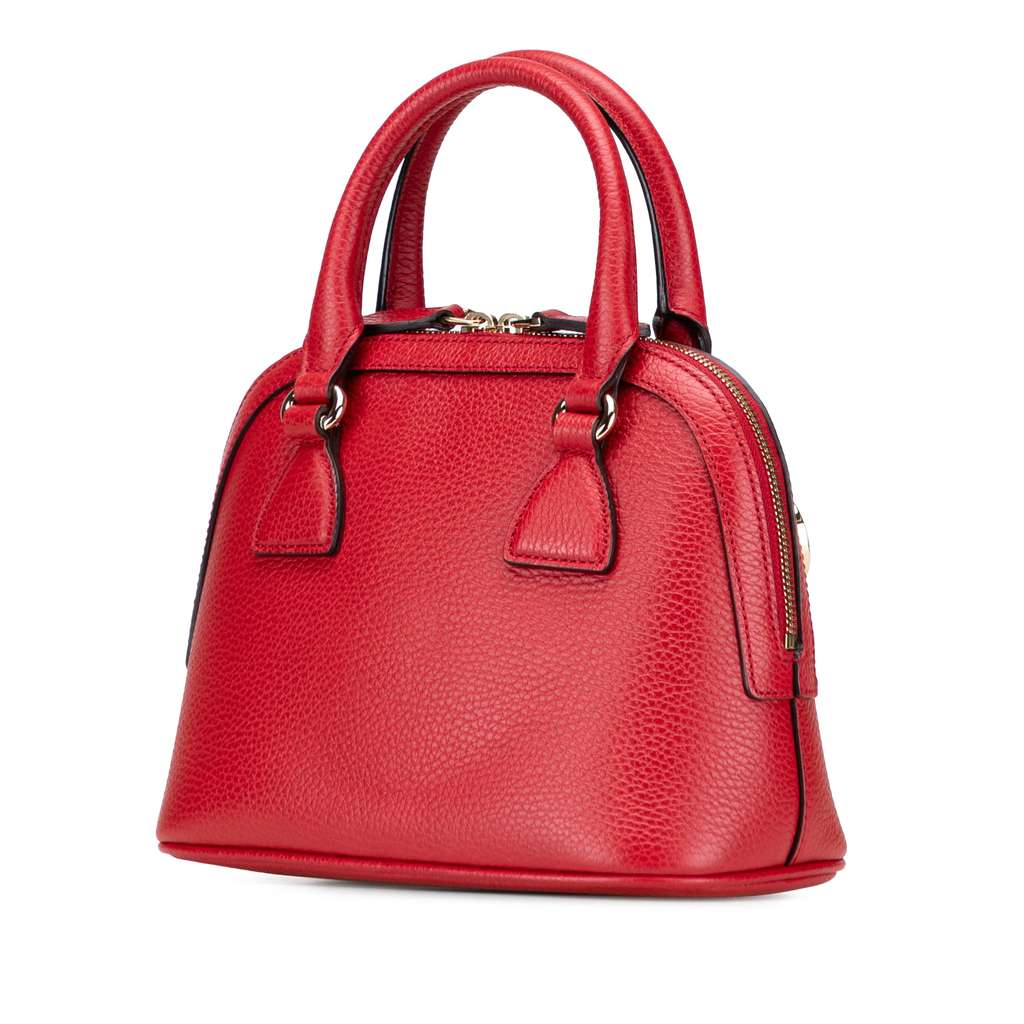 Gucci Mini Leather GG Charm Dome Satchel - Back view
