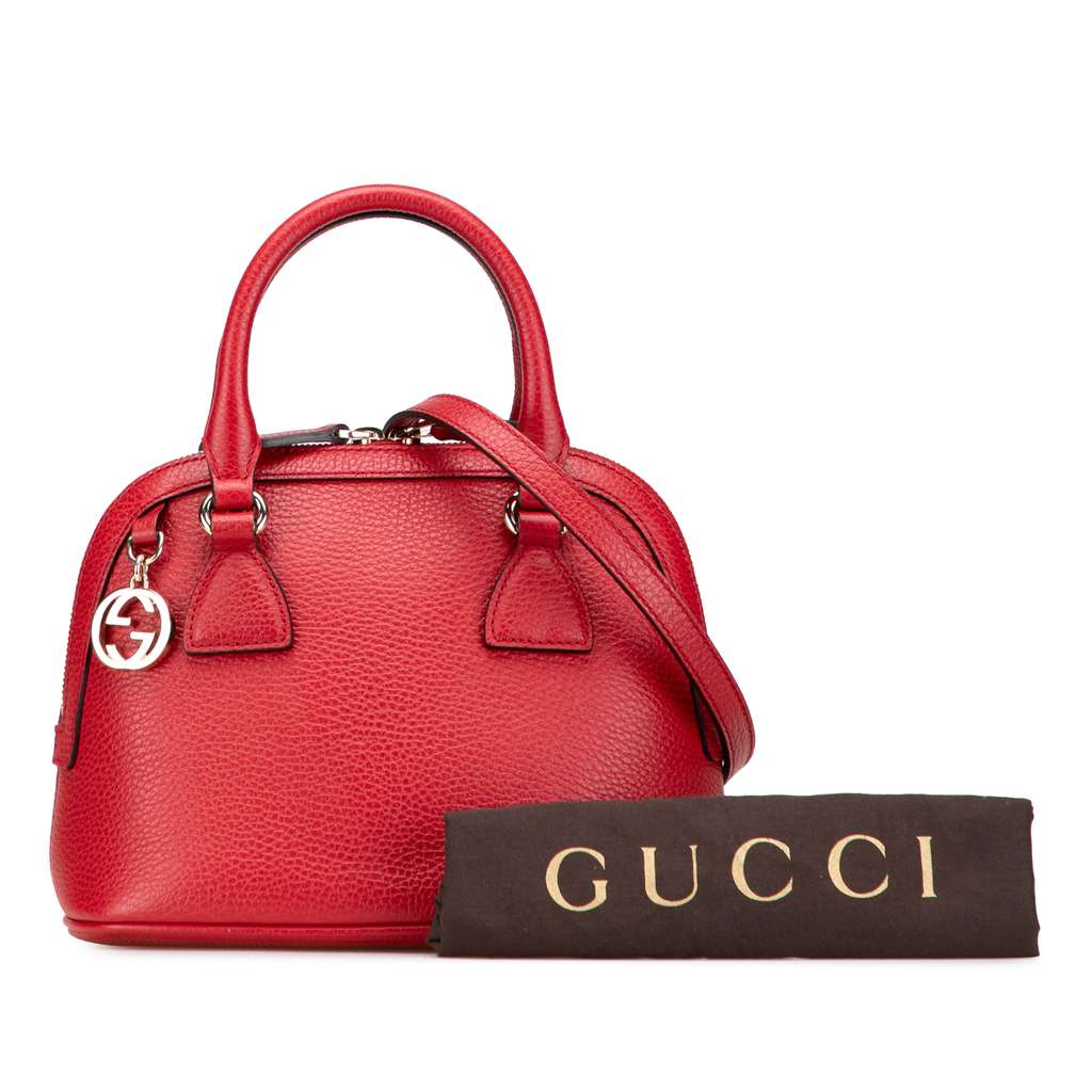 Gucci Mini Leather GG Charm Dome Satchel - Image 12
