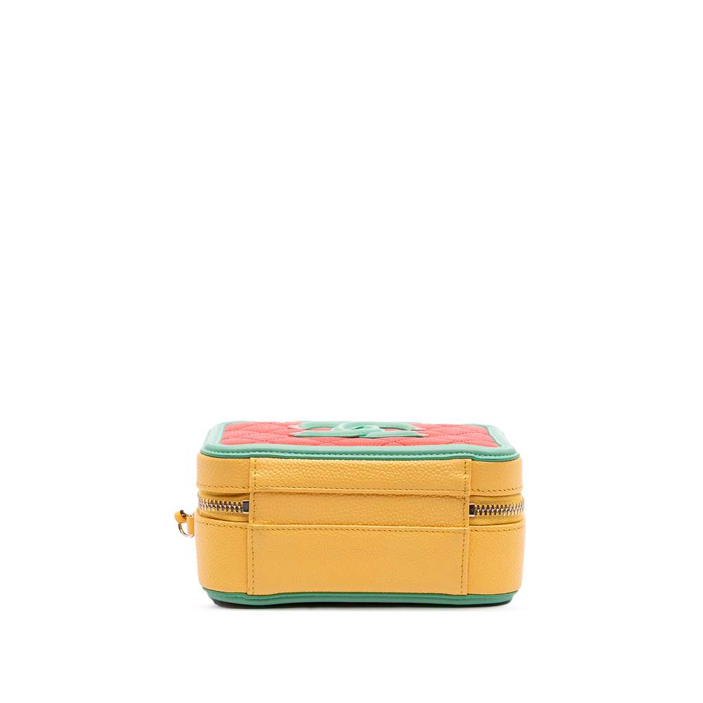 Chanel Small Tricolor Caviar CC Filigree Vanity Case - Image 6