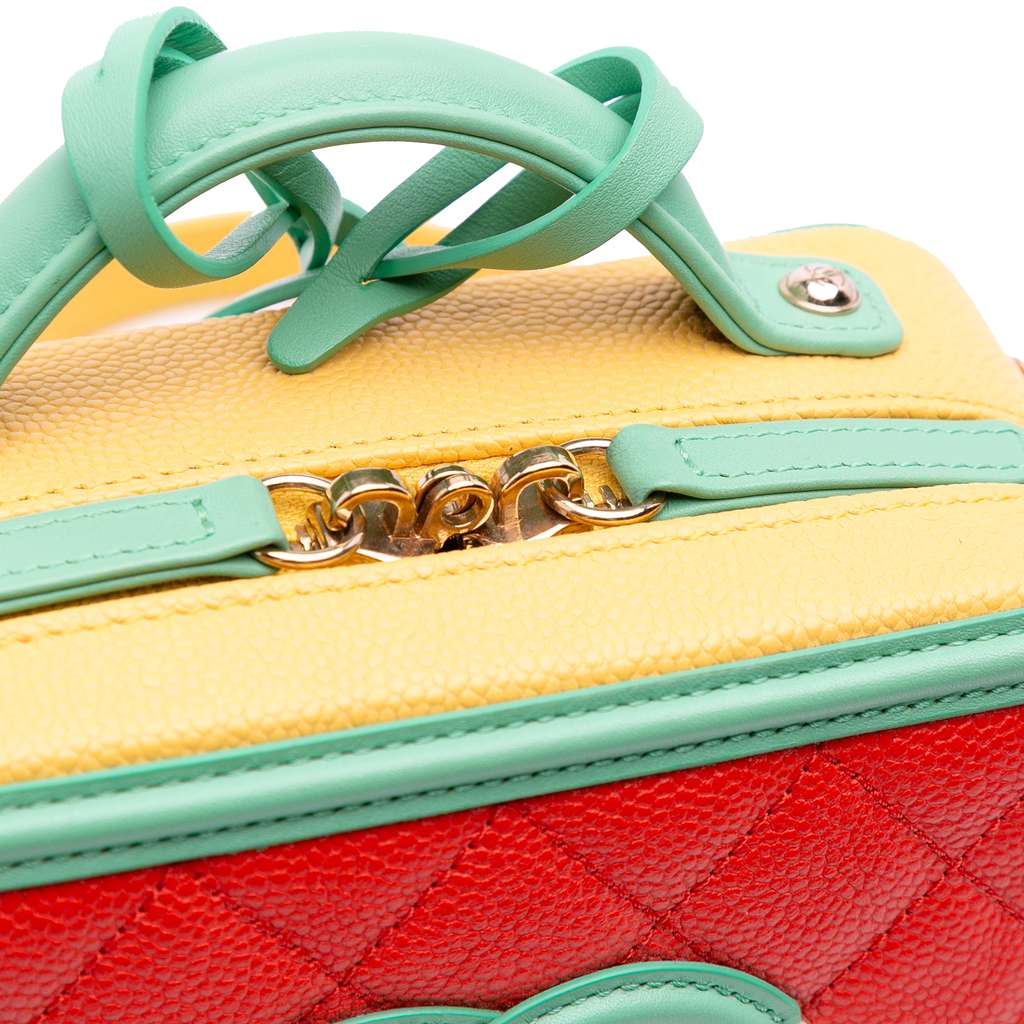 Chanel Small Tricolor Caviar CC Filigree Vanity Case - Image 10