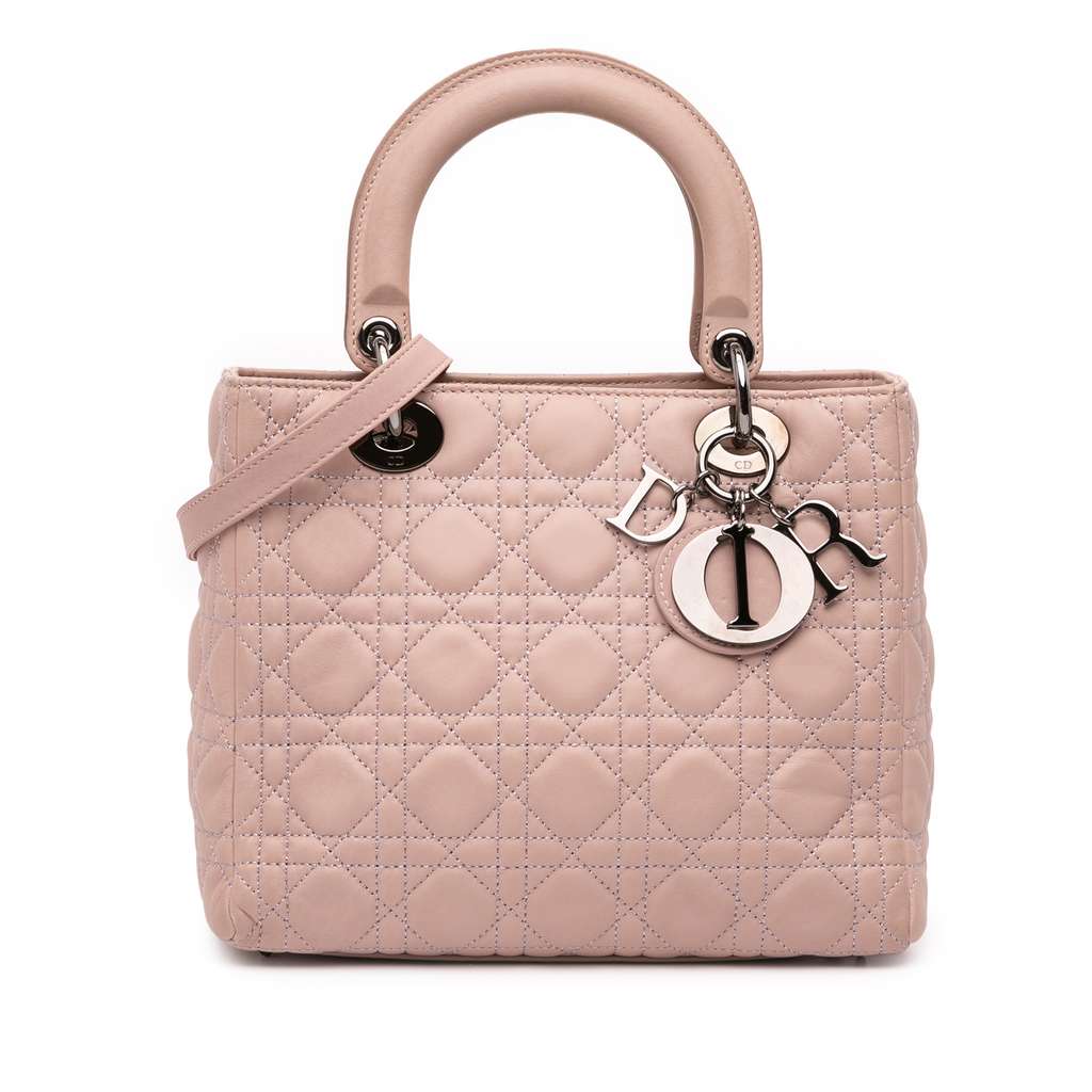 Dior Medium Lambskin Cannage Lady Dior