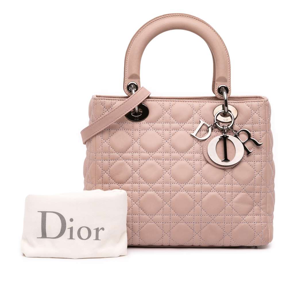 Dior Medium Lambskin Cannage Lady Dior - Image 14