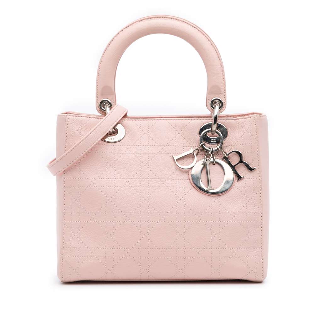 Dior Medium Calfskin Cannage Stitched Lady Dior