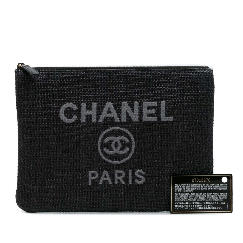 Chanel Medium Straw Deauville O Case Clutch - Image 13