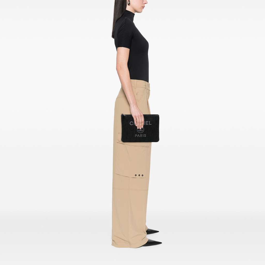 Chanel Medium Straw Deauville O Case Clutch - Image 12