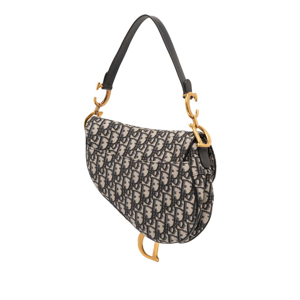 Dior Oblique Canvas Saddle Bag - Back view