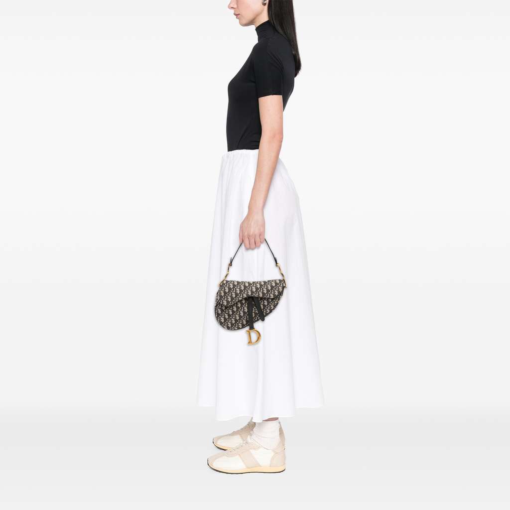 Dior Oblique Canvas Saddle Bag - Image 12