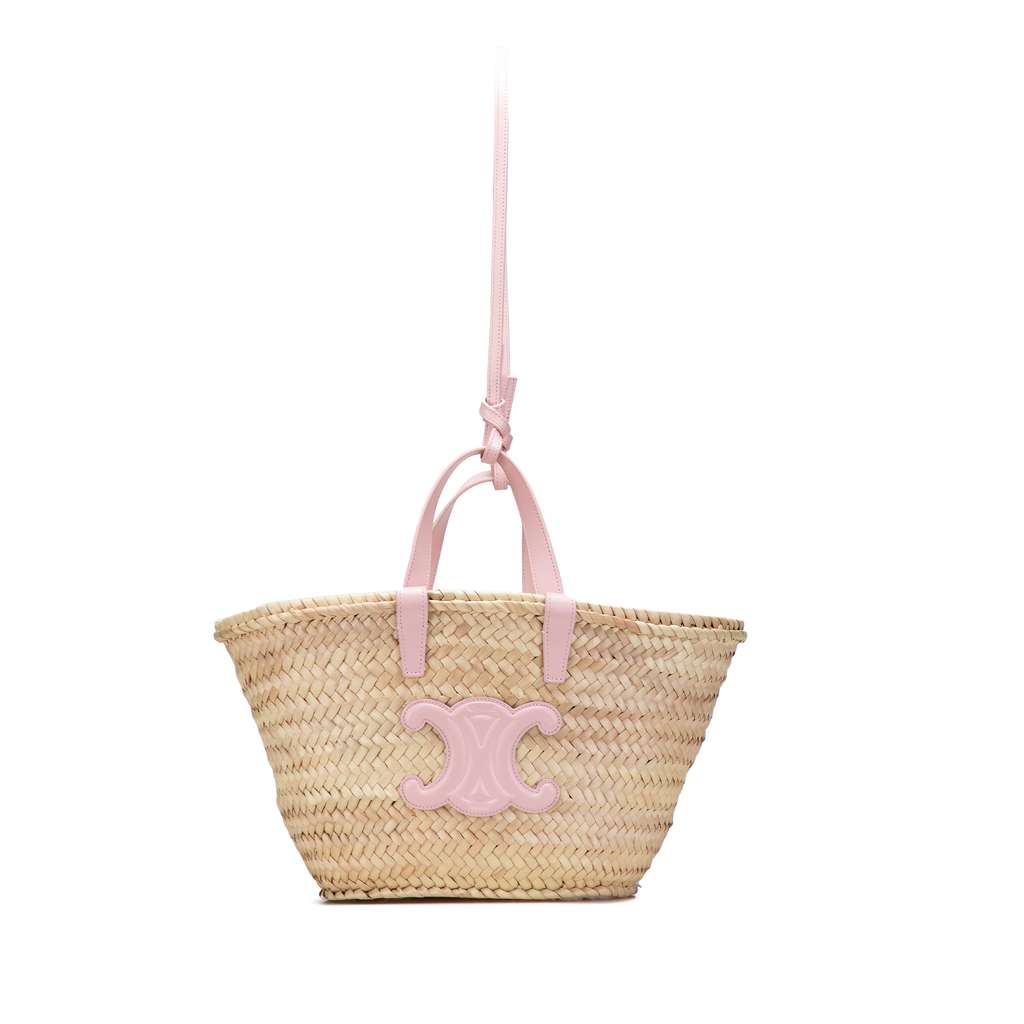 Celine Teen Raffia Cuir Triomphe Classic Panier Tote