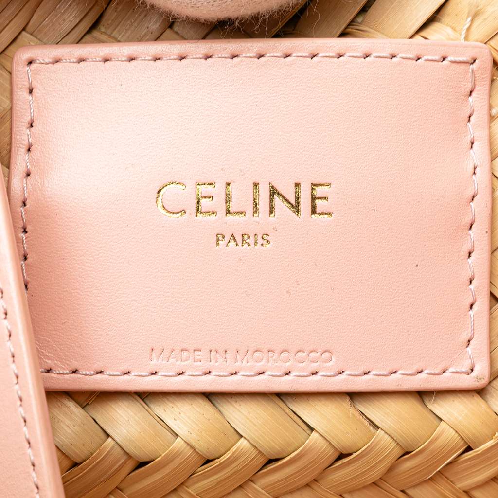 Celine Teen Raffia Cuir Triomphe Classic Panier Tote - Side view