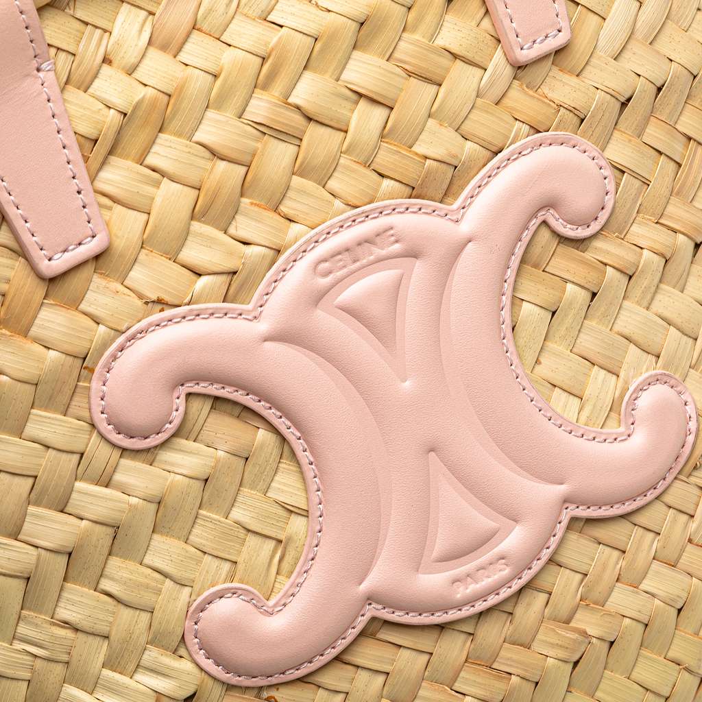 Celine Teen Raffia Cuir Triomphe Classic Panier Tote - Detail 2