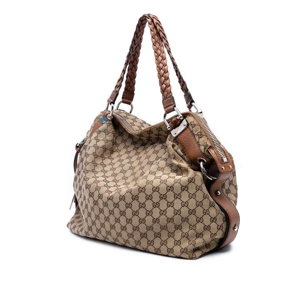 Gucci Large GG Canvas Bamboo Bar Tote - 2