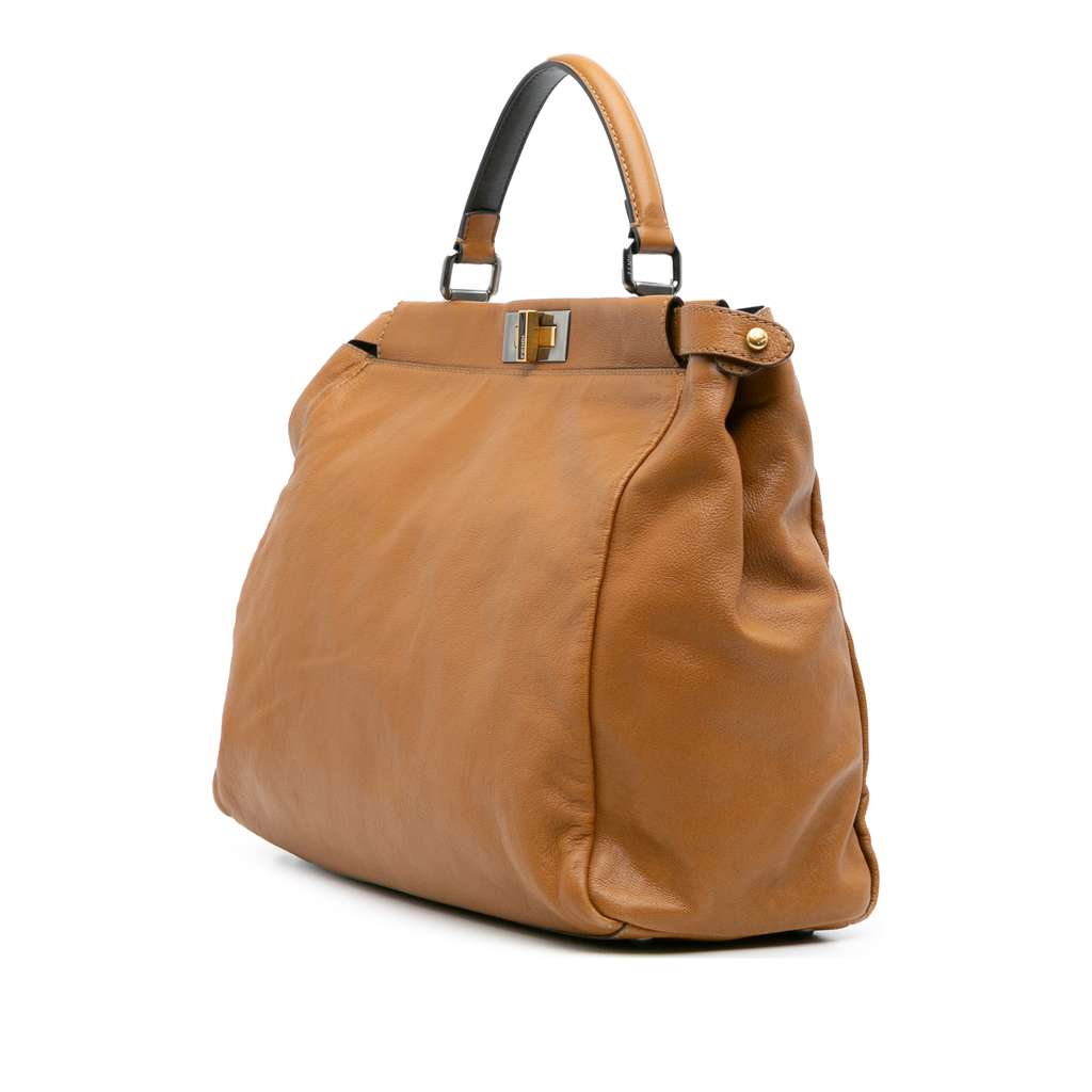 Fendi Large Calfskin Peekaboo Iconic Satchel - 2