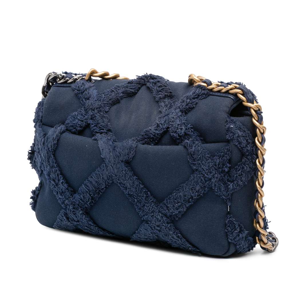 Chanel Medium Canvas and Cotton 19 Flap - Back view