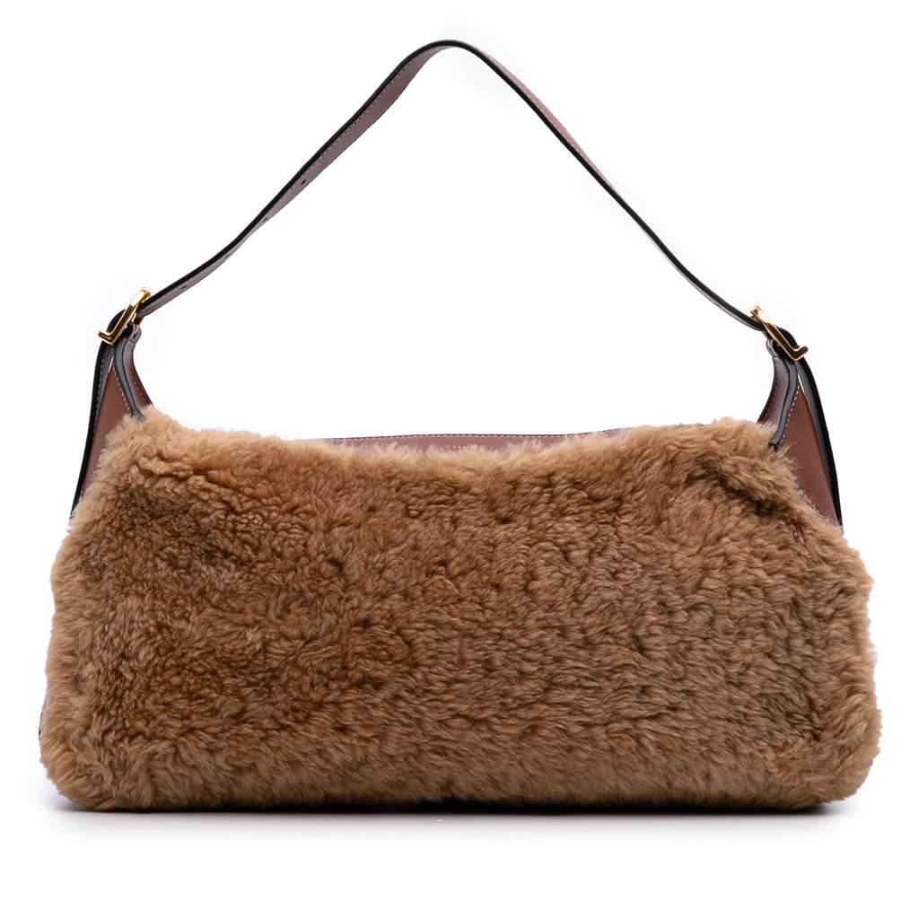 Celine Shearling and Leather Romy Shoulder Bag