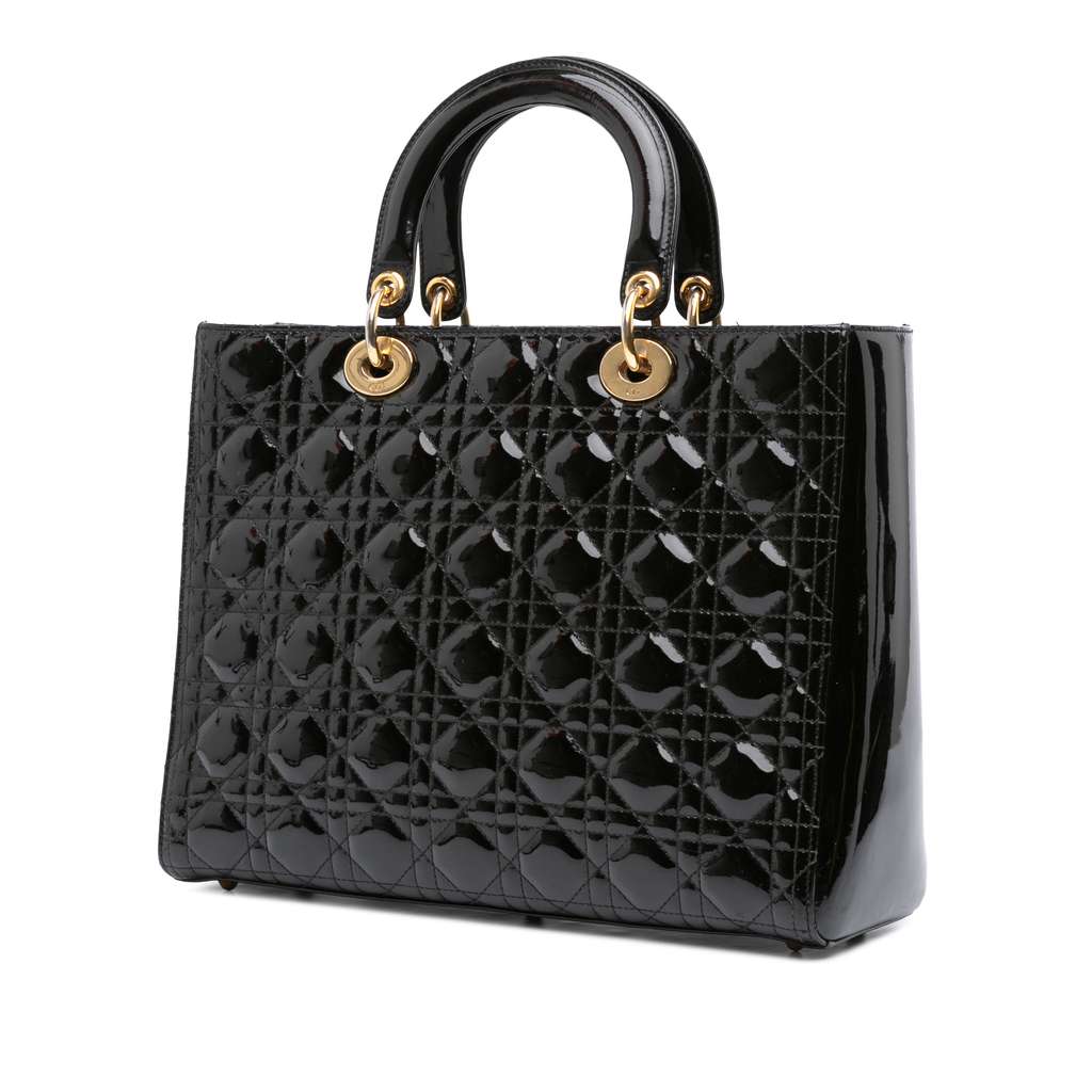 Dior Large Patent Cannage Lady Dior - Back view