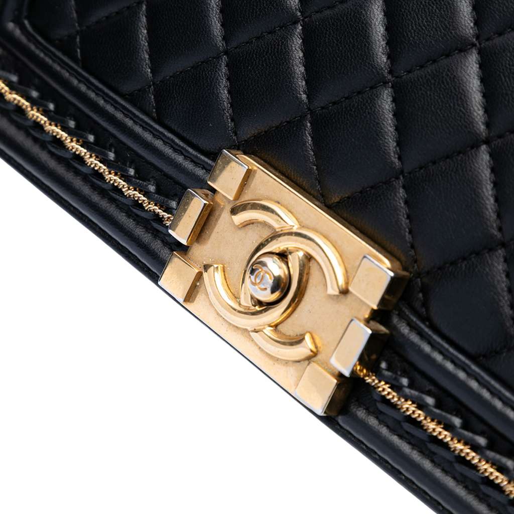 Chanel Old Medium Quilted Lambskin Chain Boy Flap - Image 10