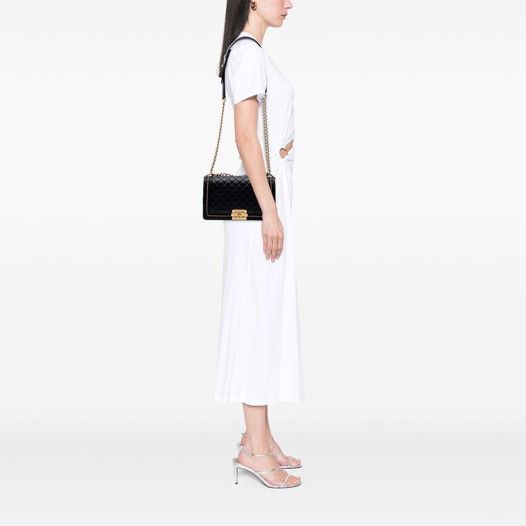 Chanel Old Medium Quilted Lambskin Chain Boy Flap - Image 11