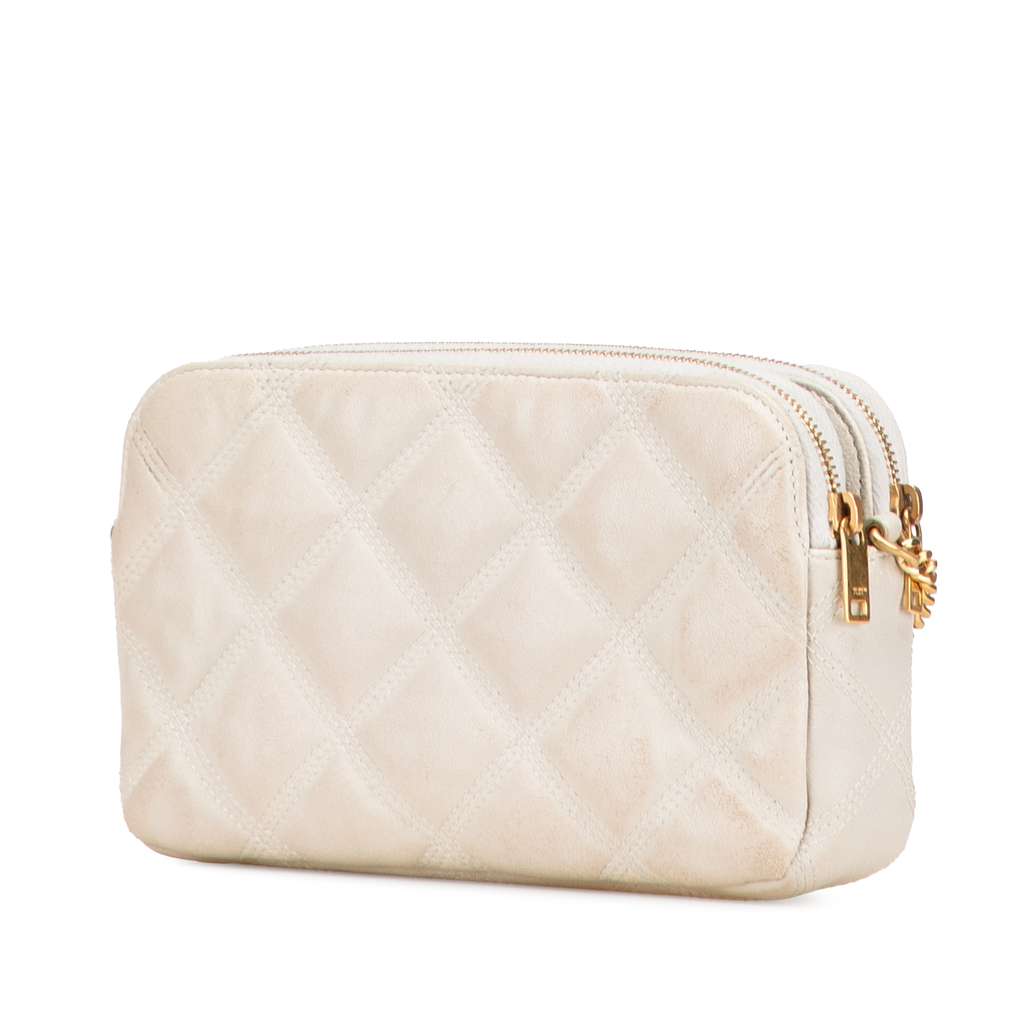 Saint Laurent Mini Quilted Lambskin Becky Double Zip Crossbody - 2