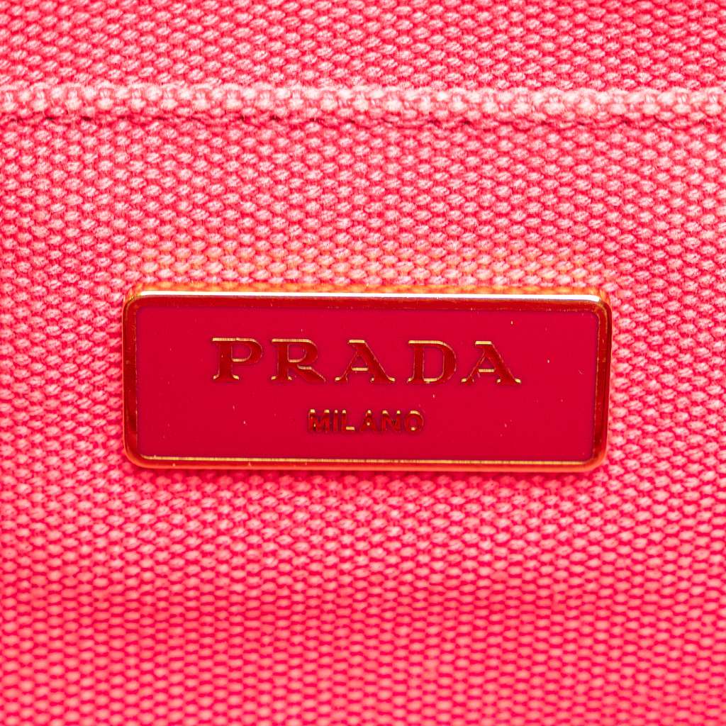 Prada Small Canvas Canapa Logo Satchel - Side view