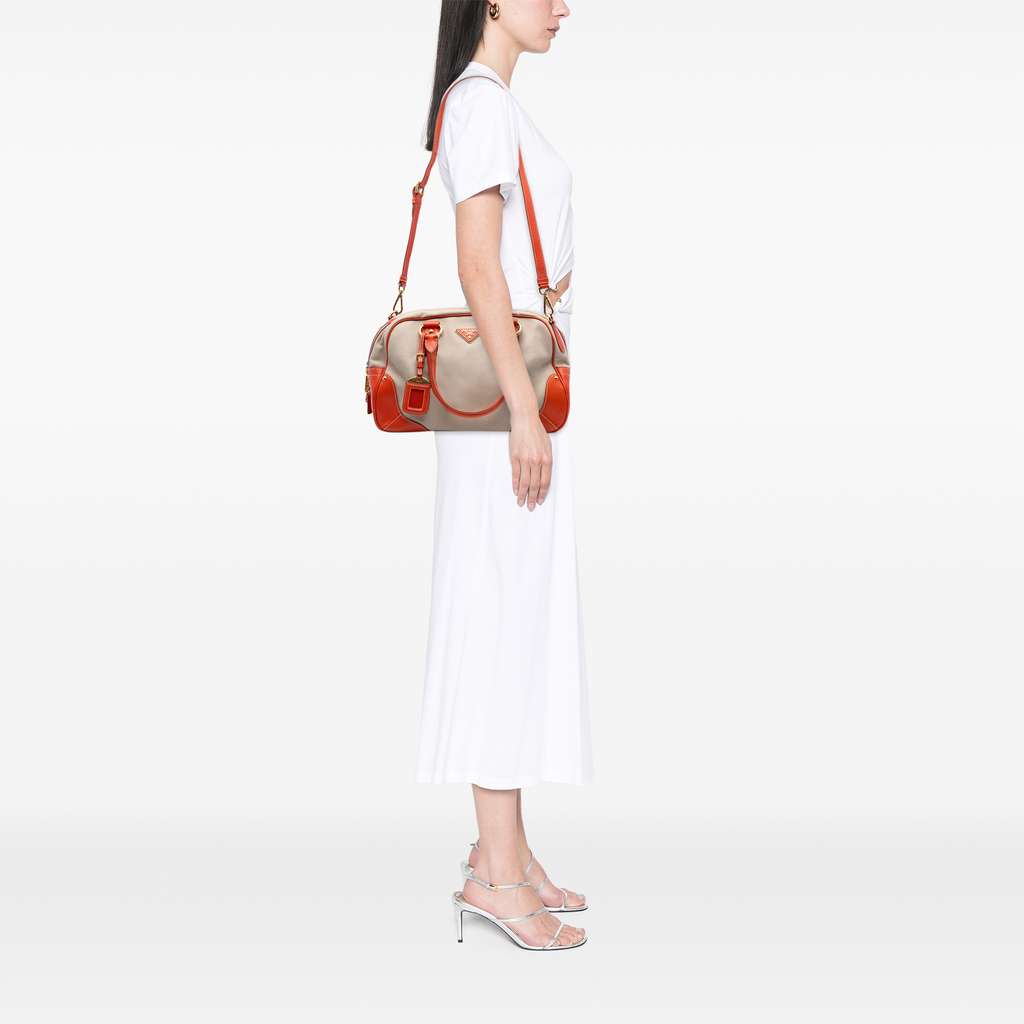 Prada Cinghial Trimmed Canvas Canapa Satchel - Detail 1