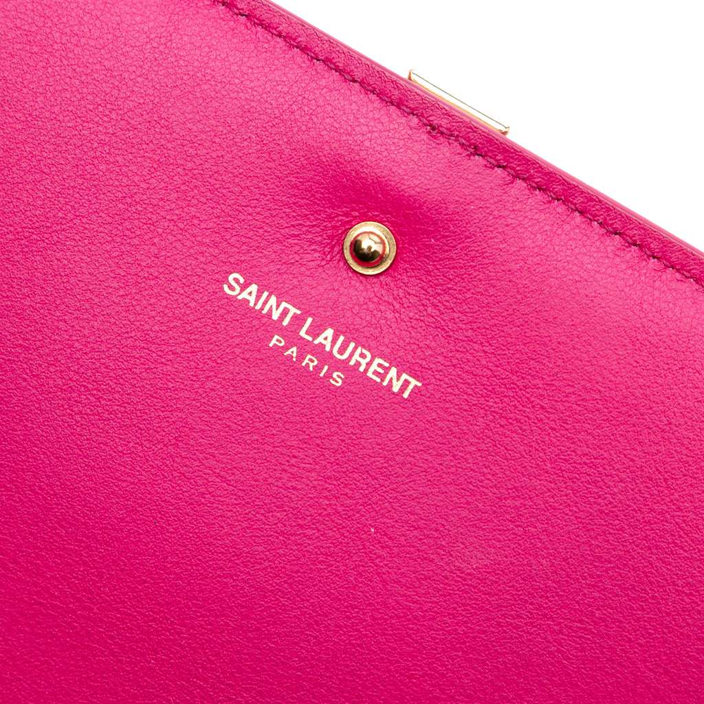 Saint Laurent Leather Chyc Ligne Wallet on Chain - Side view