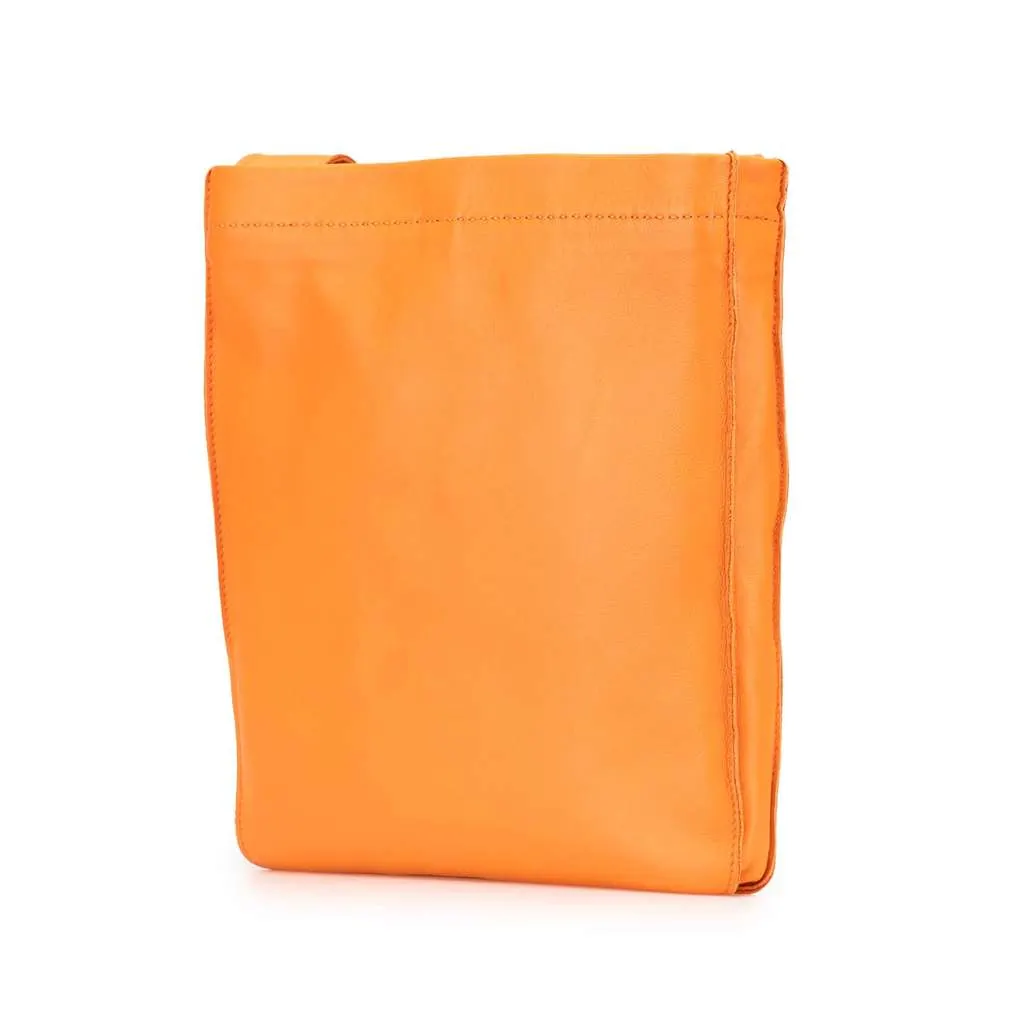 Hermès Milo Clou de Selle Crossbody Orange Leather Very good - Back View