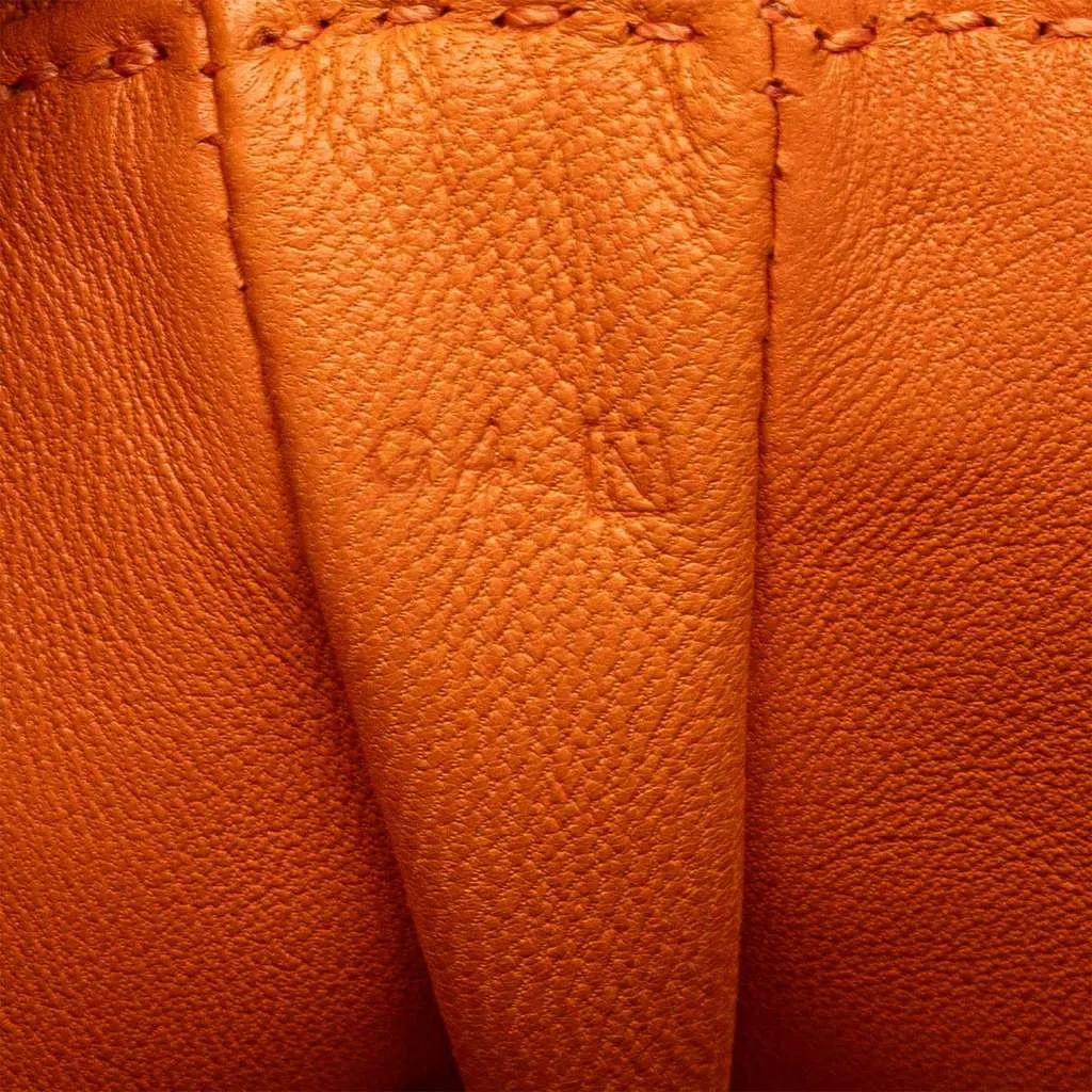 Hermès Milo Clou de Selle Crossbody Orange Leather Very good - Box View