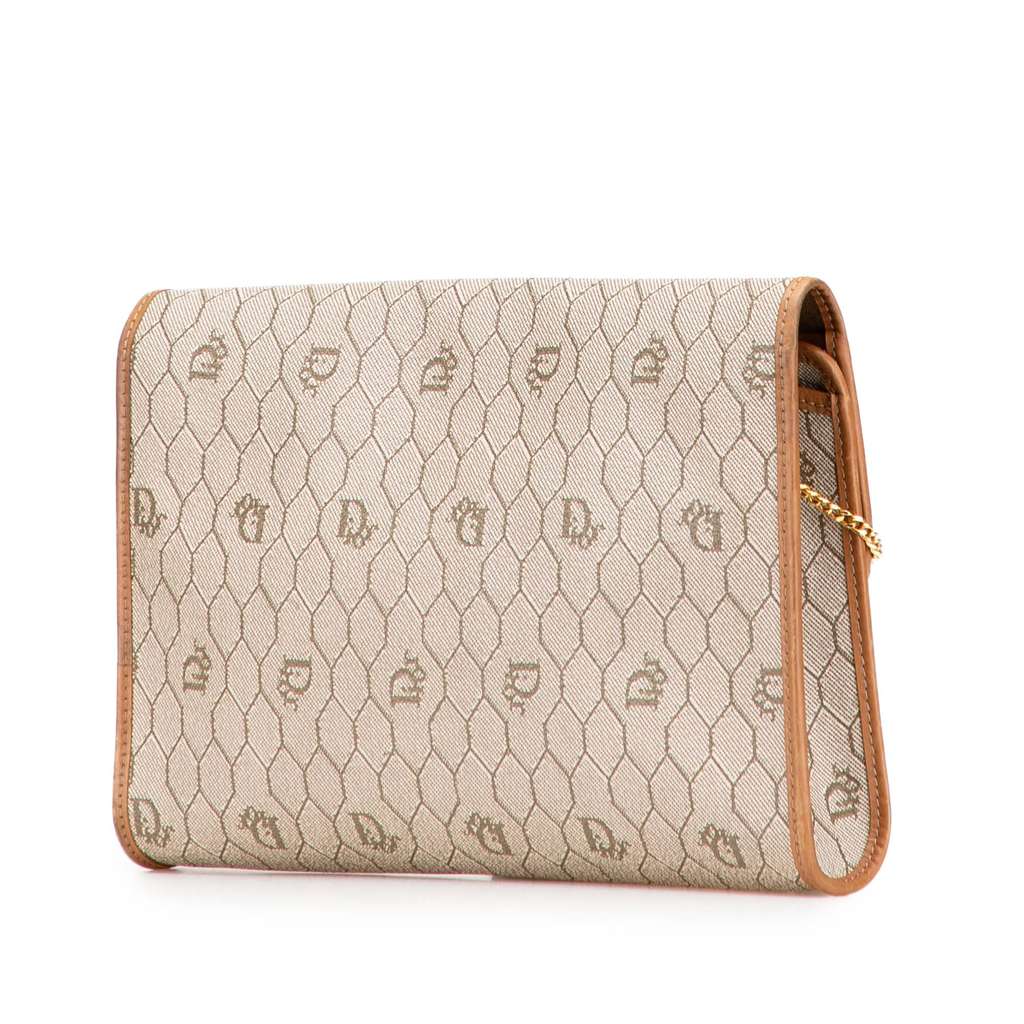 Dior Honeycomb Coated Canvas Chain Crossbody - Back view