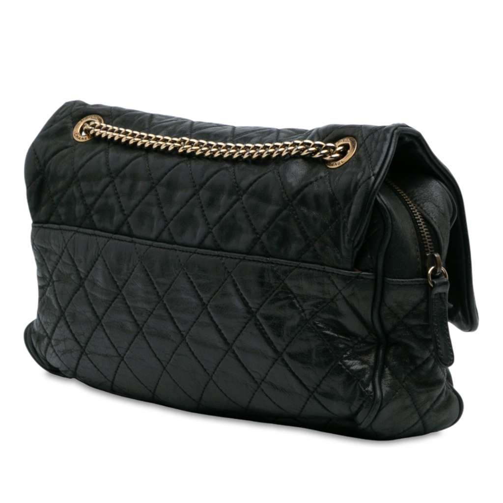 Chanel Large Quilted Iridescent Calfskin Shiva Flap - Back view