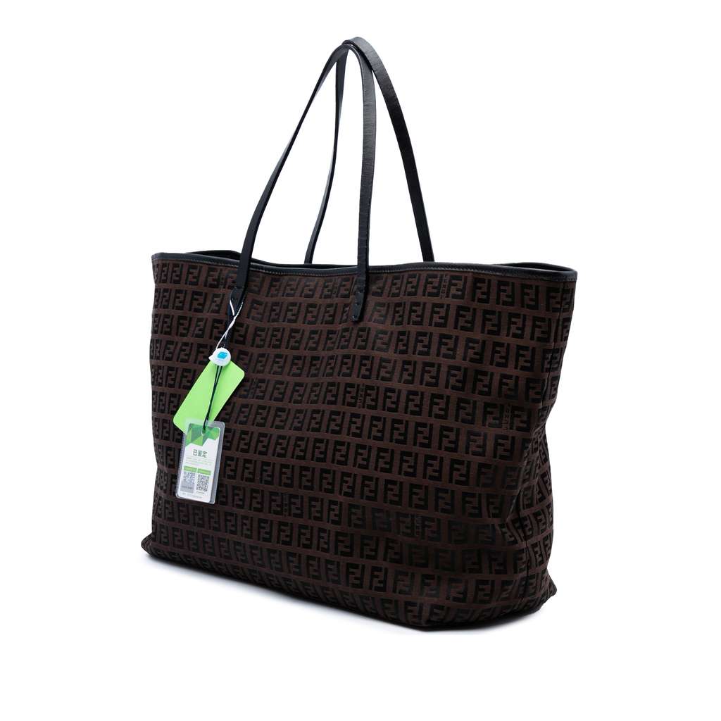 Fendi Medium Zucchino Canvas Roll Tote - Back view