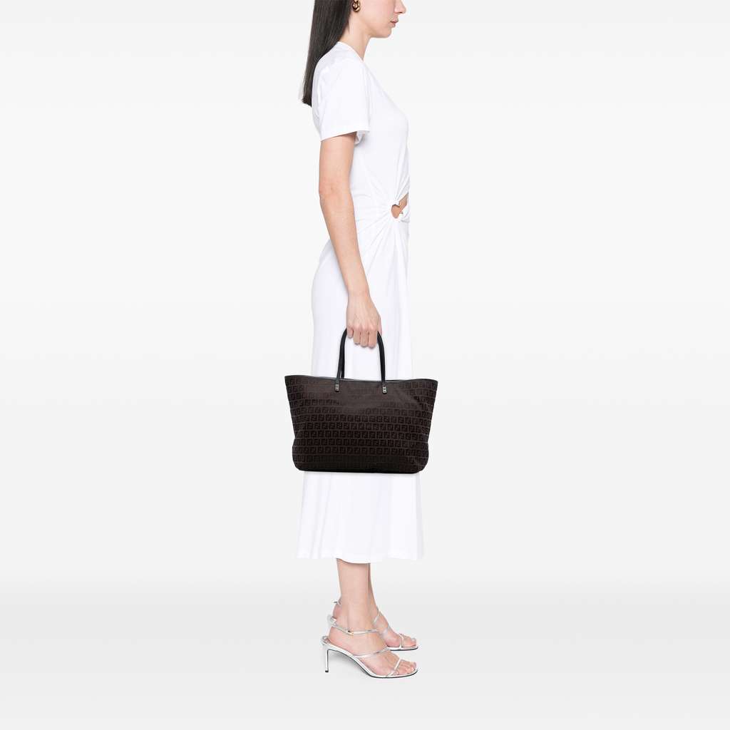 Fendi Medium Zucchino Canvas Roll Tote - Image 10