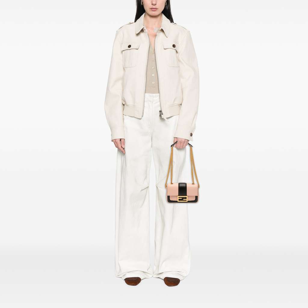 Fendi Mini Bicolor Nappa Apolo Chain Baguette Shoulder Bag - Image 13