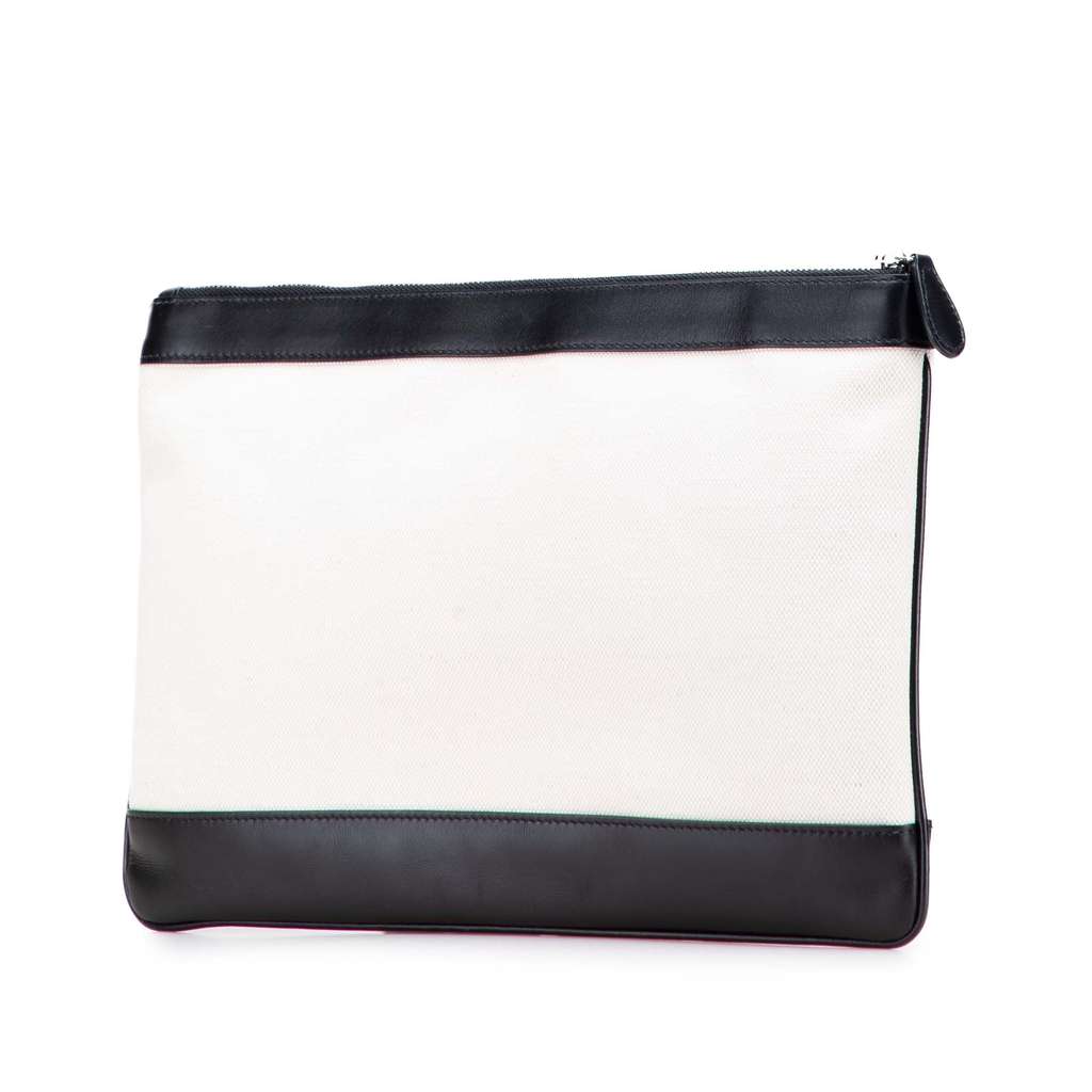 Balenciaga M Canvas Navy Clip Clutch - Back view