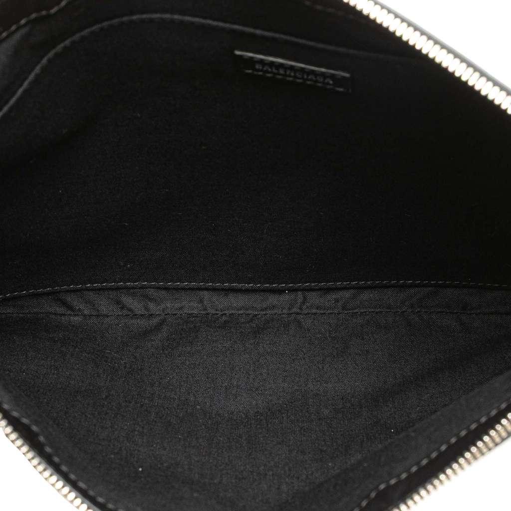 Balenciaga M Canvas Navy Clip Clutch - 4