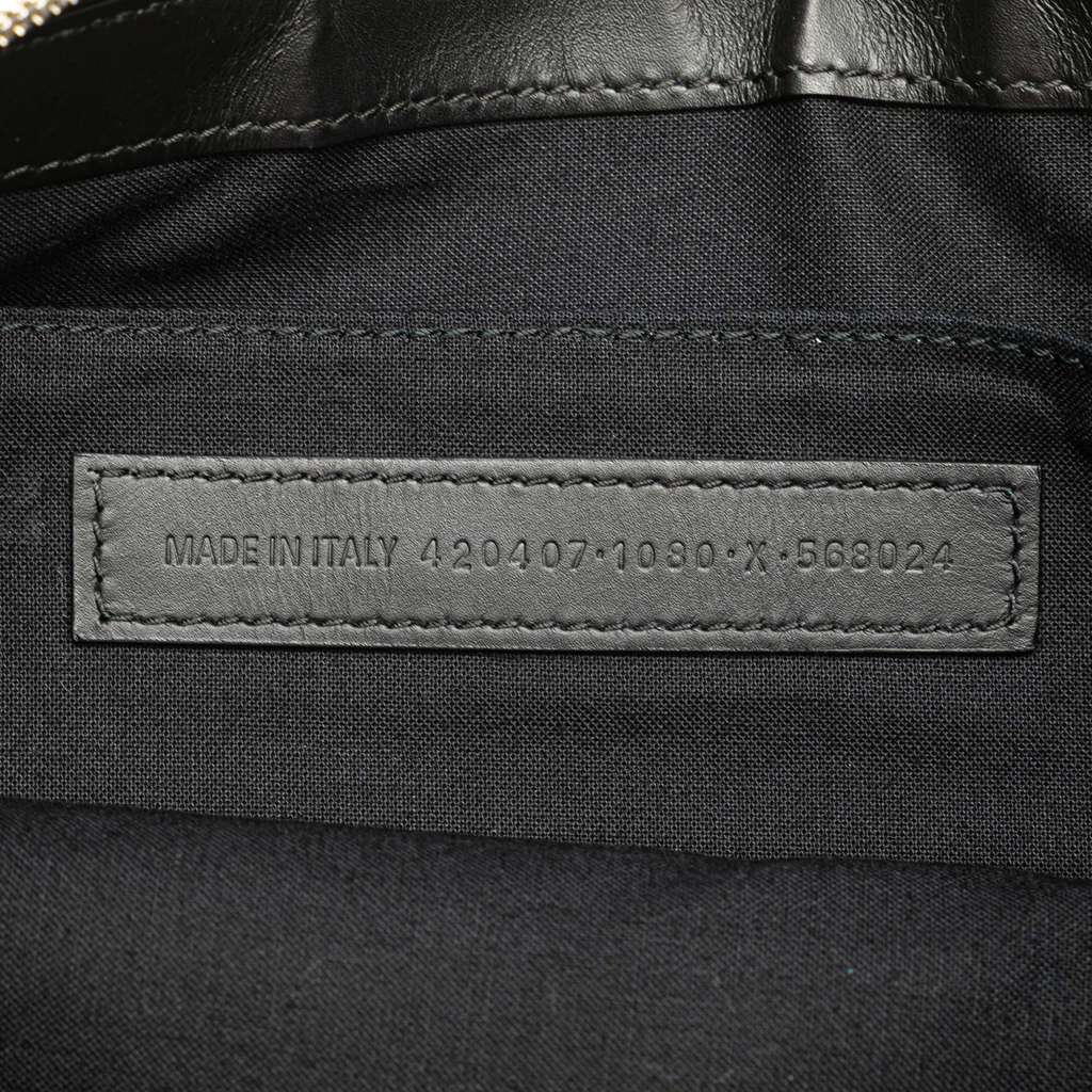 Balenciaga M Canvas Navy Clip Clutch - Side view