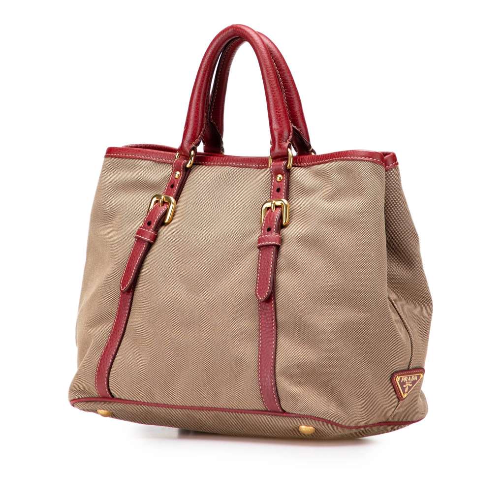 Prada Canvas Canapa Logo Bow Satchel - Back view