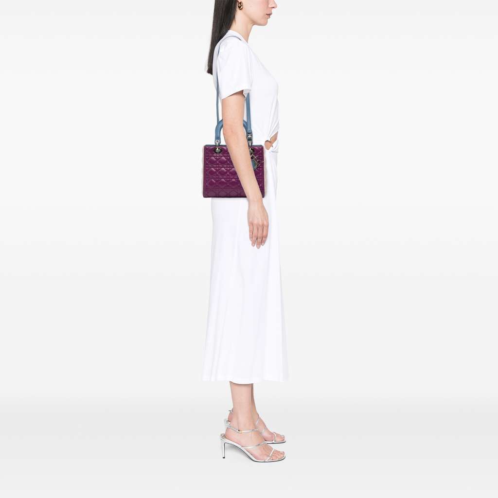 Dior Medium Tricolor Lambskin Cannage Lady Dior - Image 13