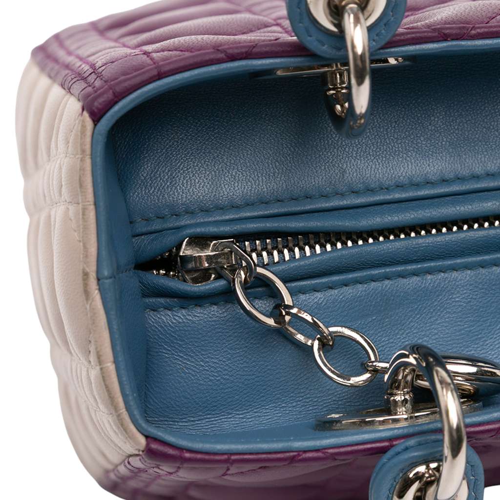 Dior Medium Tricolor Lambskin Cannage Lady Dior - Detail 2