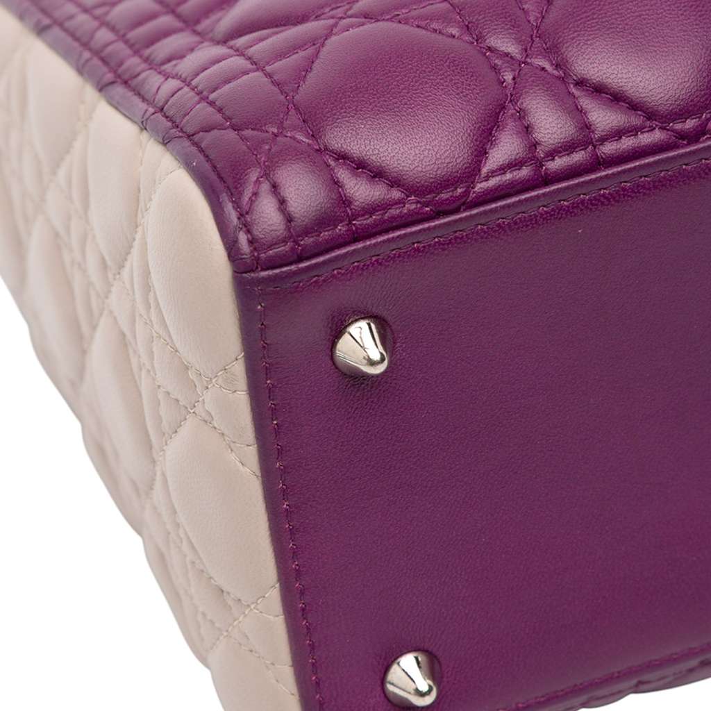 Dior Medium Tricolor Lambskin Cannage Lady Dior - Image 10