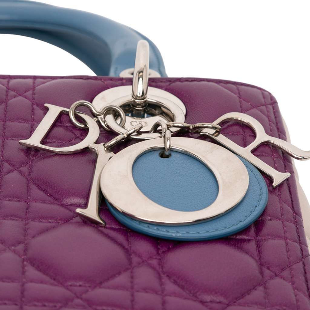 Dior Medium Tricolor Lambskin Cannage Lady Dior - Image 11